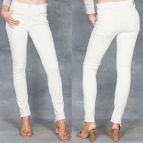 MOTHER Denim - Mother Denim Double Fray Charmer Skinny Jeans